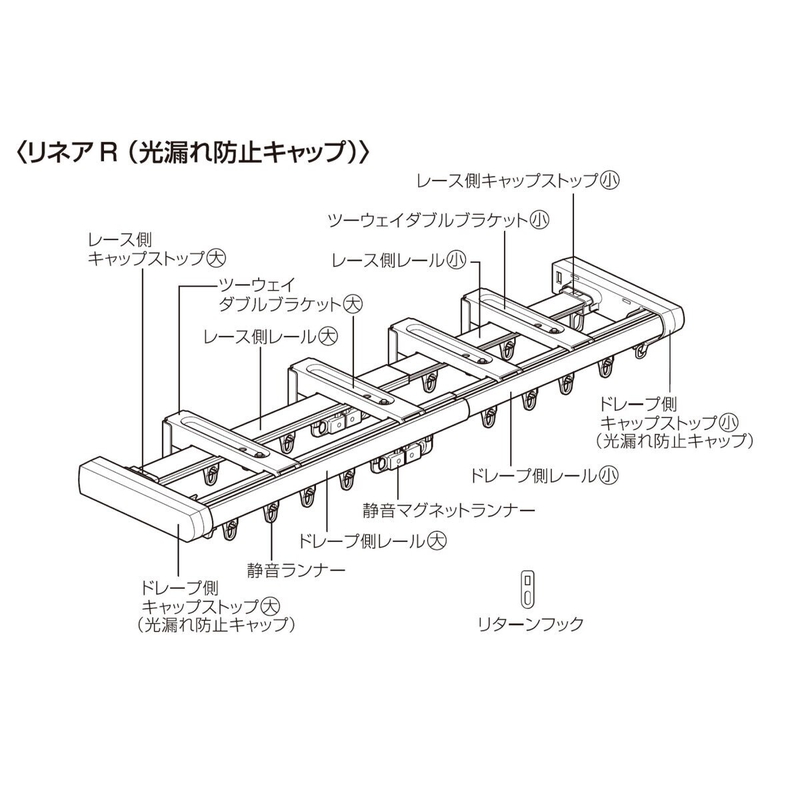 トーソー カーテンレール リネアR W2.0 - 画像 (3)