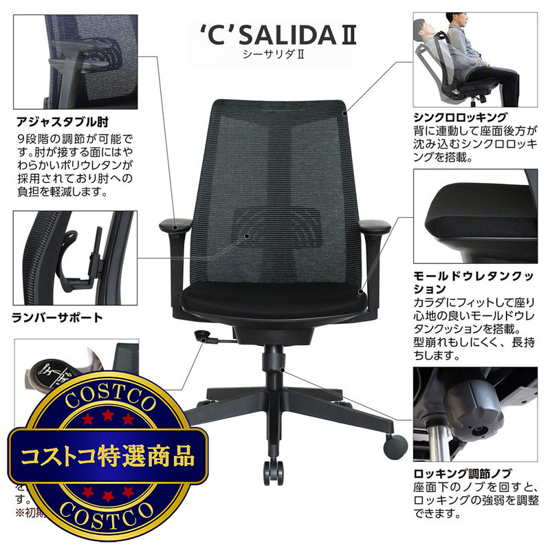 (コストコ) イトーキ C-サリダ II メッシュチェア - 画像 (2)
