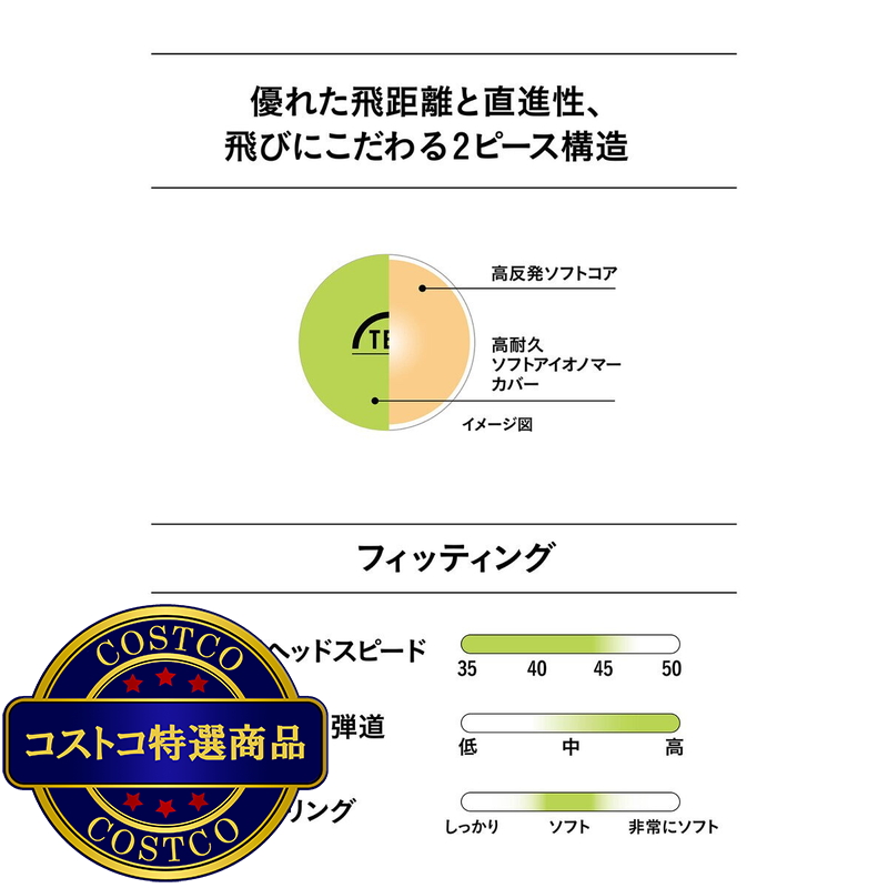 飛衛門 マットカラー ゴルフボール 2ピース構造 12個入り マットグリーンイエロー - 画像 (4)