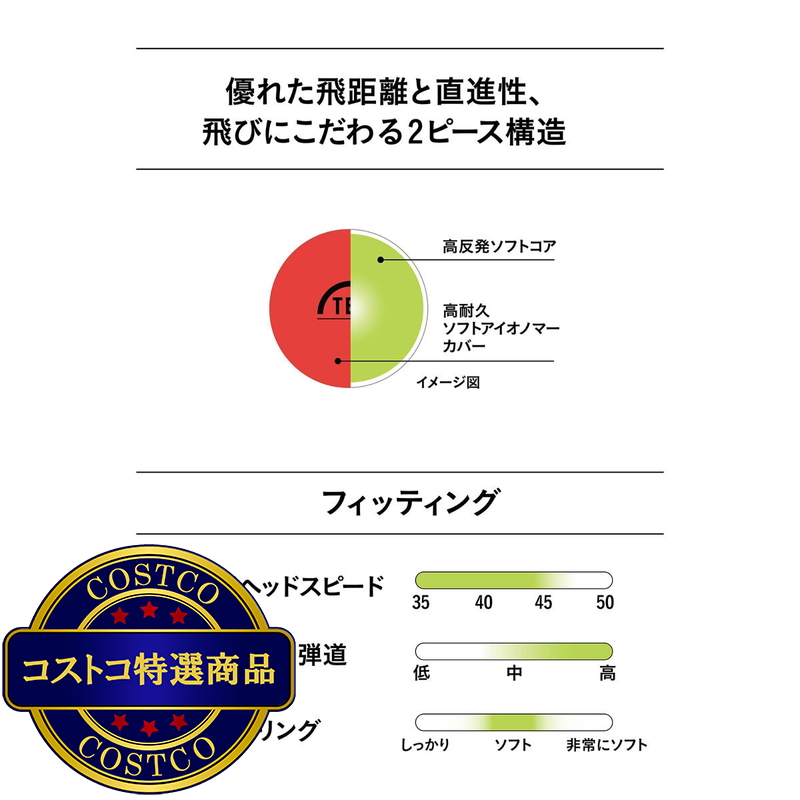 飛衛門 マットカラー ゴルフボール 2ピース構造 12個入り マットレッド - 画像 (4)