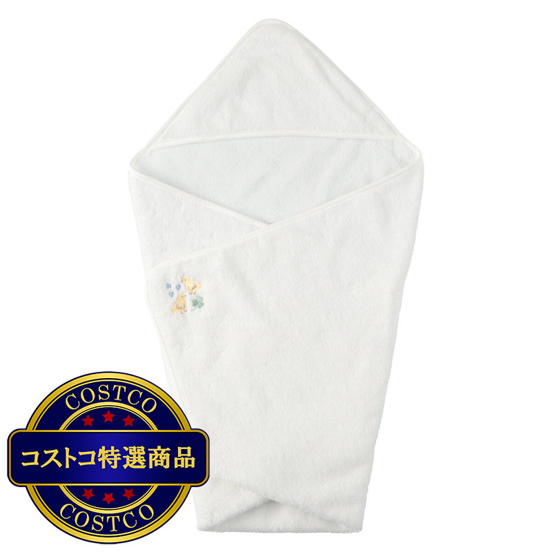 (コストコ) 今治 フード付きベビーおくるみタオル 約80cm x 80cm - 画像 (4)