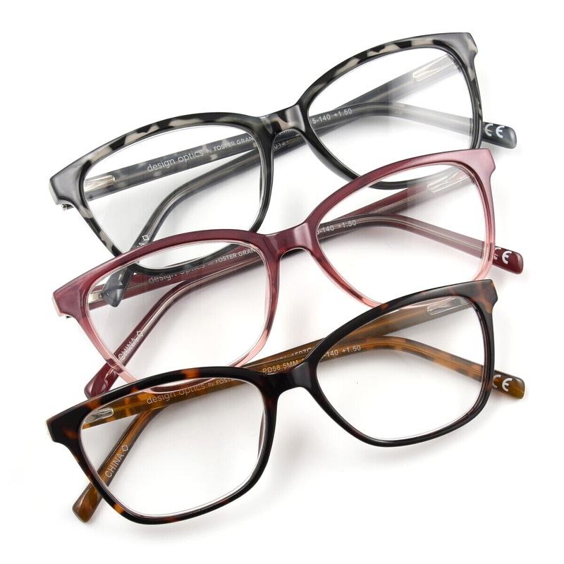 (コストコ) Design Optics® by Foster Grant "KIERSEY"/"ADDIE"リーディンググラス 1.25 3着セット