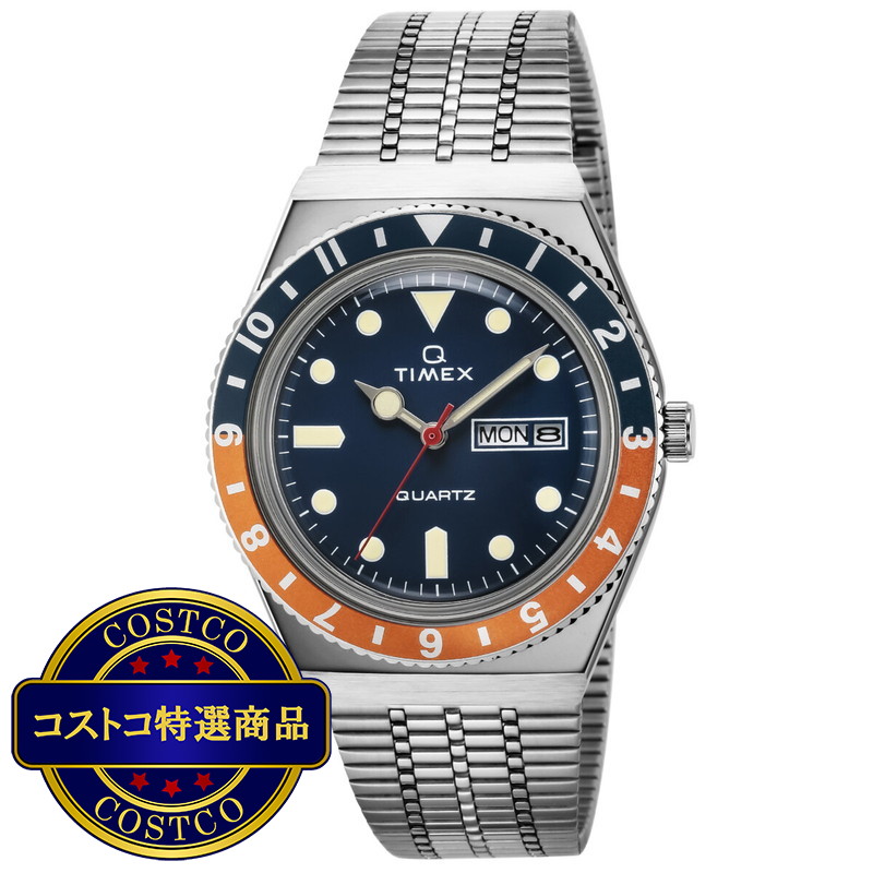 (コストコ) タイメックス キュータイメックス TW2U61100 メンズクォーツ時計 ブルー＆オレンジ 38mm