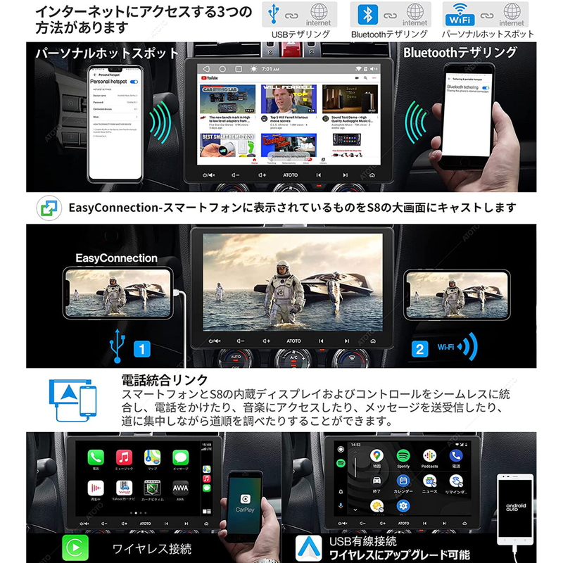 (コストコ) ATOTO S8 Premium 10” ディスプレイオーディオ - 画像 (2)