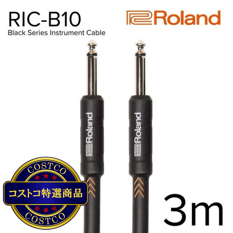 (コストコ) ローランド 楽器用ケーブル Blackシリーズ 3m 両ストレート型 RIC-B10