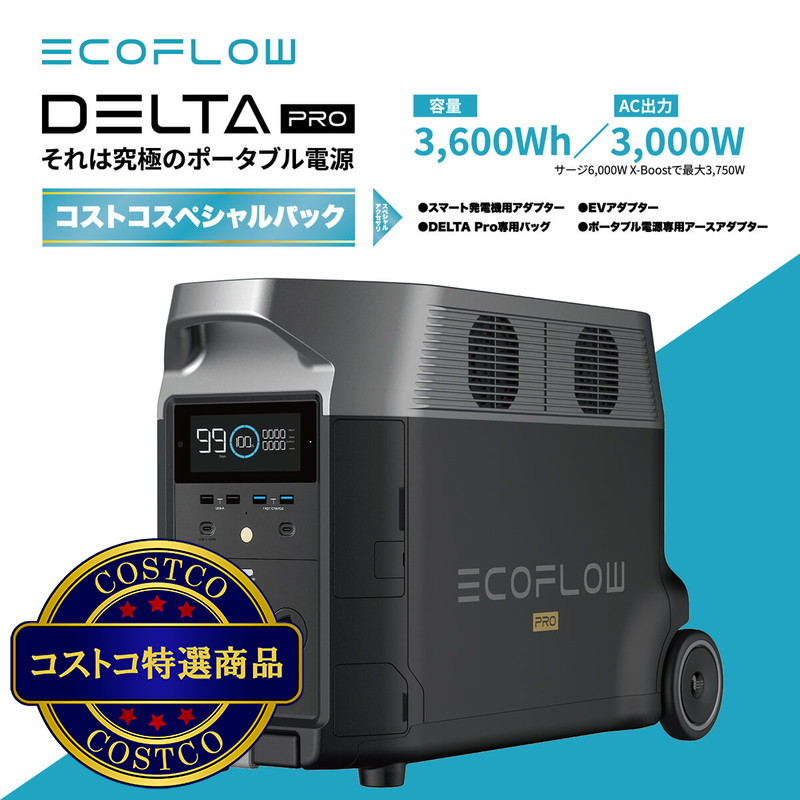 (コストコ) EcoFlow(エコフロー) 大容量ポータブル電源 DELTA PRO コストコオリジナルセット - 画像 (3)