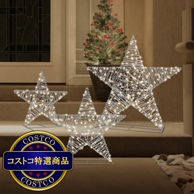 (コストコ) クリスマス 星のライトデコレーション 3個セット