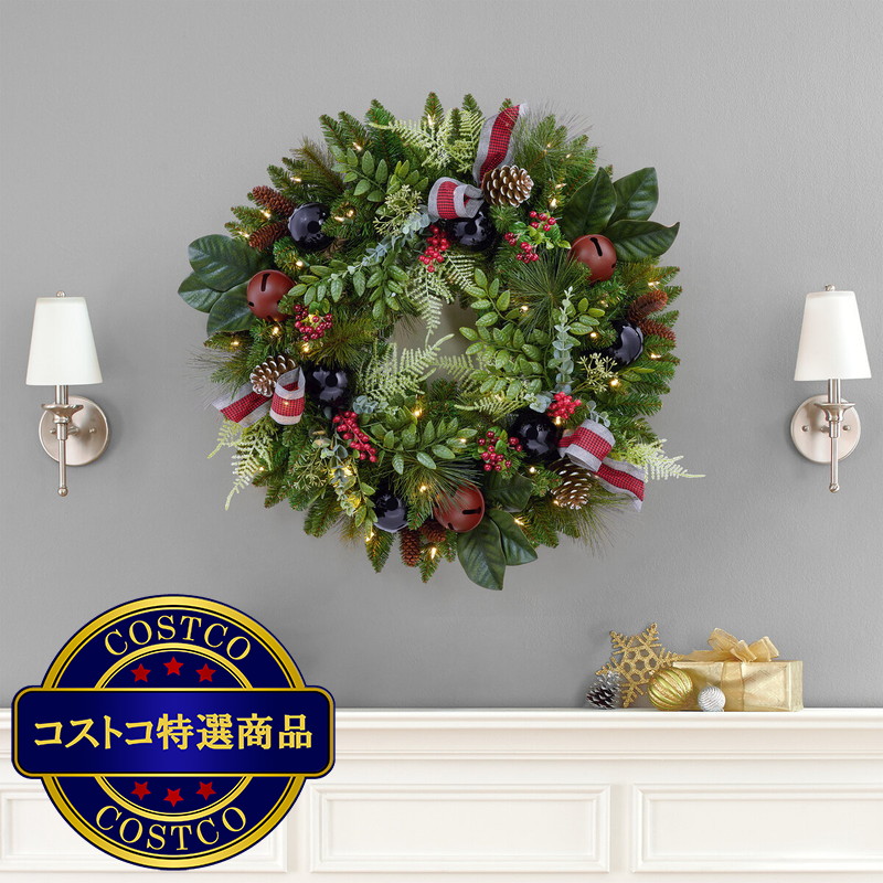 (コストコ) ベル付き クリスマスリース 直径76センチ