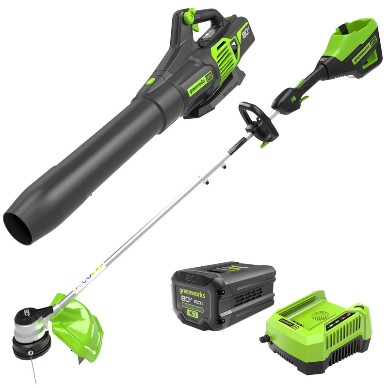 (コストコ) グリーンワークス 80V 充電式トリマー & ブロワー セット