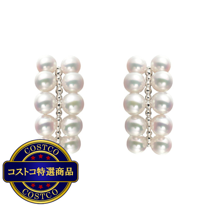 (コストコ) 18KＷＧ アコヤパール W5連イヤリング 4mm-4.5mm /SYW0267