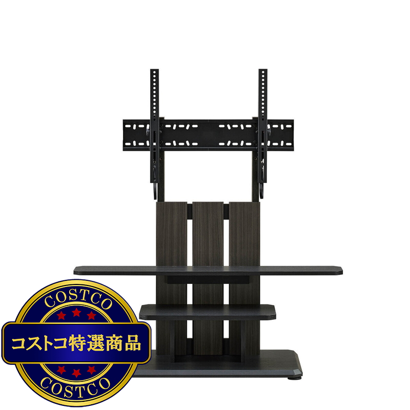 朝日木材加工 壁寄せテレビスタンド WS-C690 AG アッシュグレー木目&ブラック