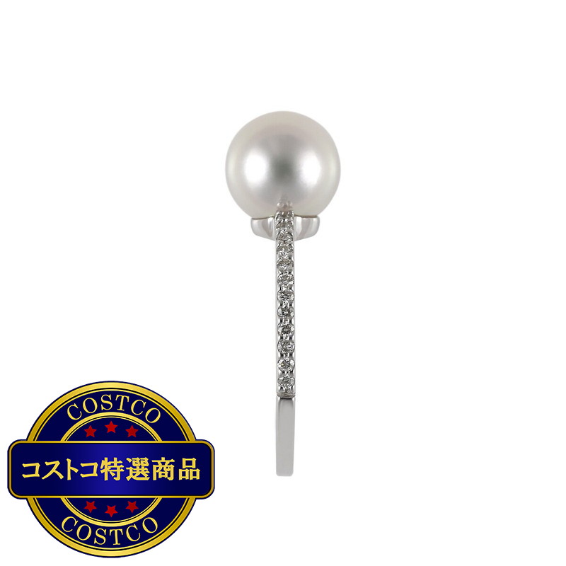 (コストコ) あこやパール 18K ホワイトゴールド パール 8.5mm & ダイヤモンド 0.20カラット リング - 画像 (3)