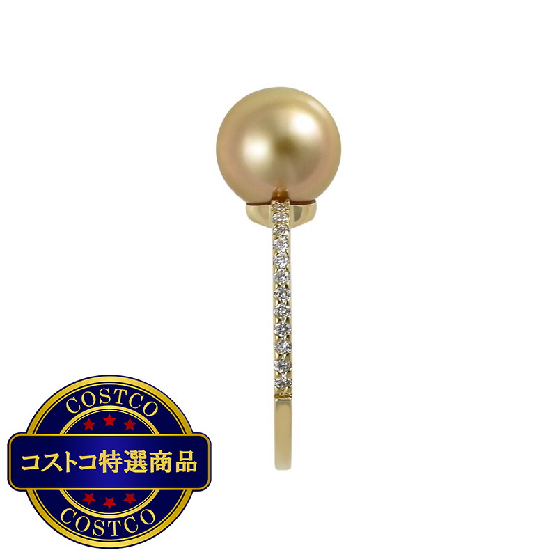 (コストコ) 18K イエローゴールド 南洋ゴールド パール 9.0mm & ダイヤモンド 0.20カラット リング - 画像 (3)