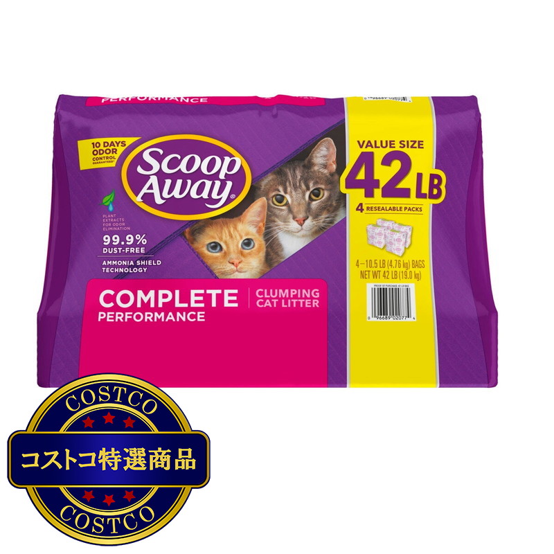 (コストコ) スクープアウェイ　猫砂　微香料　消臭　ほこりが少ない　19kg/ 42LB