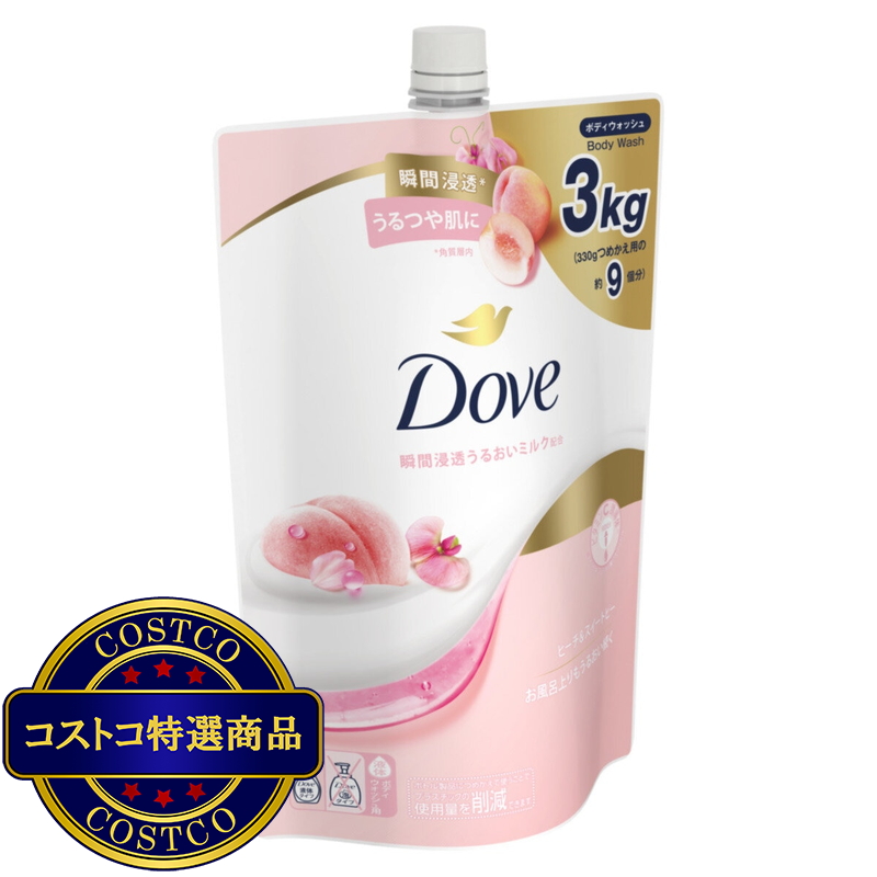 (コストコ) Dove (ダヴ) ボディウォッシュ ピーチ&スイートピー 詰替え用 3kg - 画像 (3)