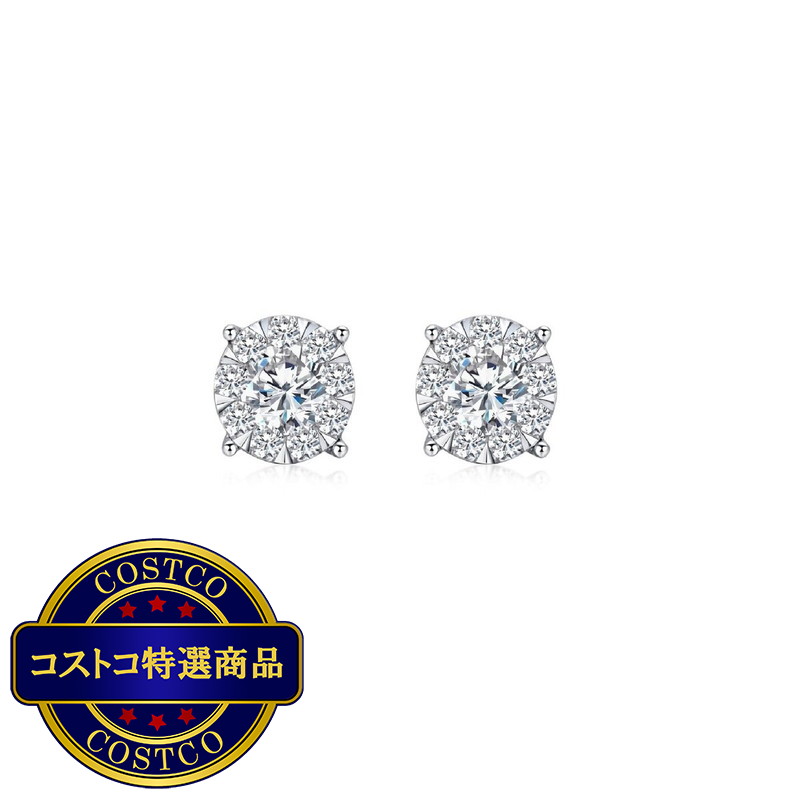(コストコ) 18K ホワイトゴールド 0.5カラット ダイヤモンド ピアス