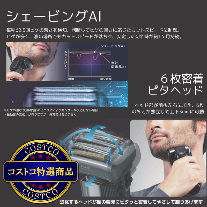 (コストコ) マクセルイズミ everedge 6枚刃モデル往復式シェーバー IZF-E863 - 画像 (4)