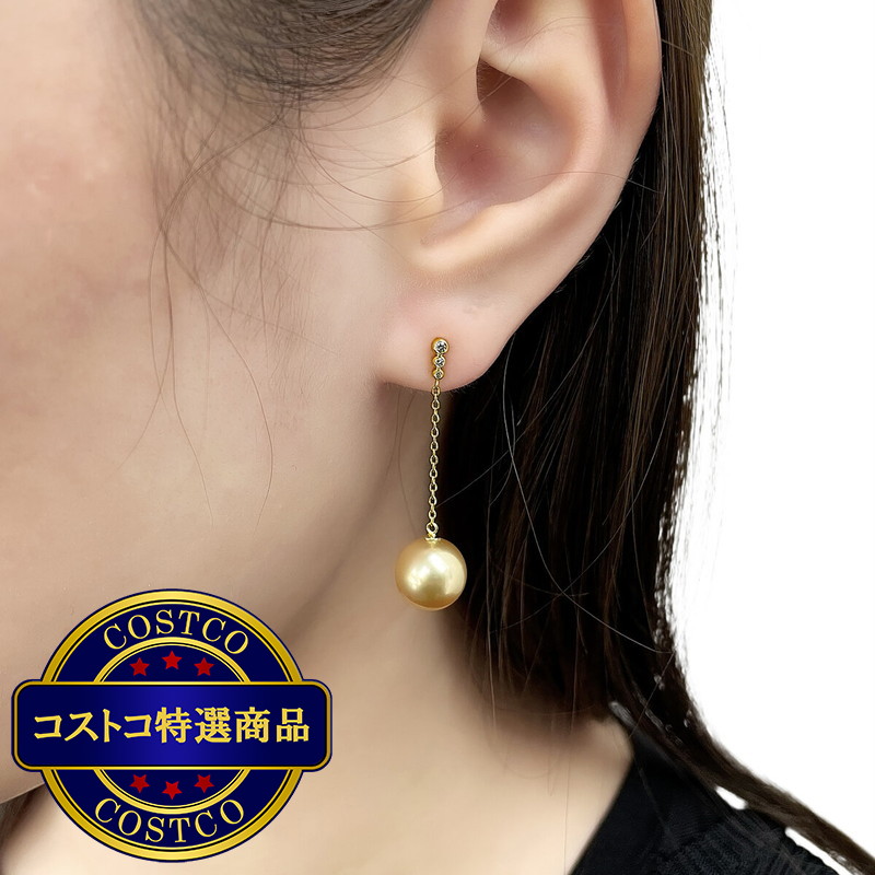 (コストコ) 18KYG 南洋ゴールドピアス 9.0mm D0.08ct /WHK0106-90 - 画像 (3)