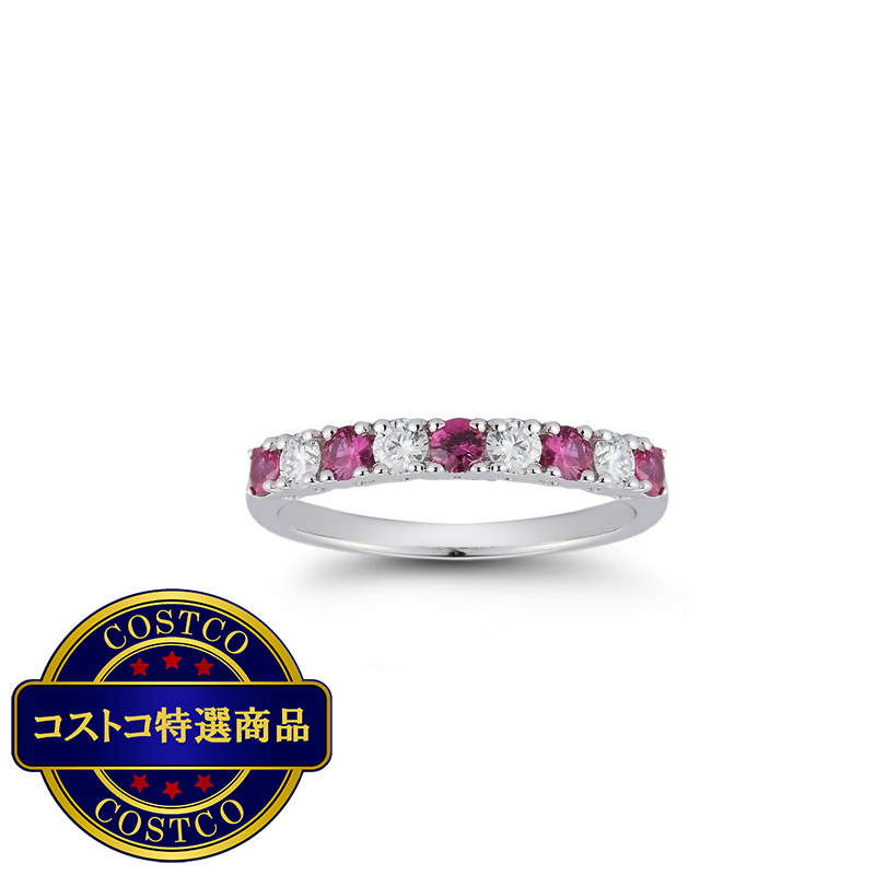 (コストコ) 18Kホワイトゴールド 0.25カラットダイヤモンド&ルビー リング - 画像 (2)