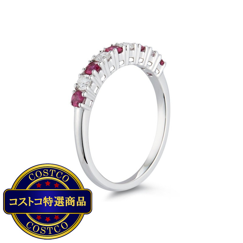 (コストコ) 18Kホワイトゴールド 0.25カラットダイヤモンド&ルビー リング - 画像 (3)