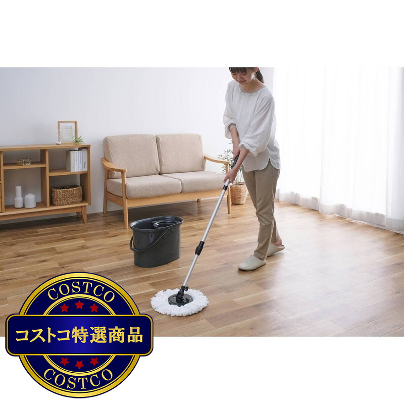 (コストコ) アイリスオーヤマ 回転モップ 手回しタイプ バケツ付き - 画像 (4)