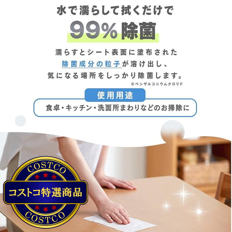 (コストコ) 濡らして除菌ペーパータオル 140枚 x 10 パック - 画像 (2)