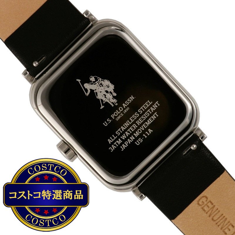 (コストコ) ユーエスポロアッスン クアドロ クォーツ ウォッチ ブラックxブラック US-11ABKBK - 画像 (3)