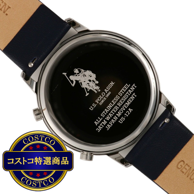 (コストコ) ユーエスポロアッスン ラウンド クォーツ ウォッチ ホワイトxブルー US-12AWHBL - 画像 (3)