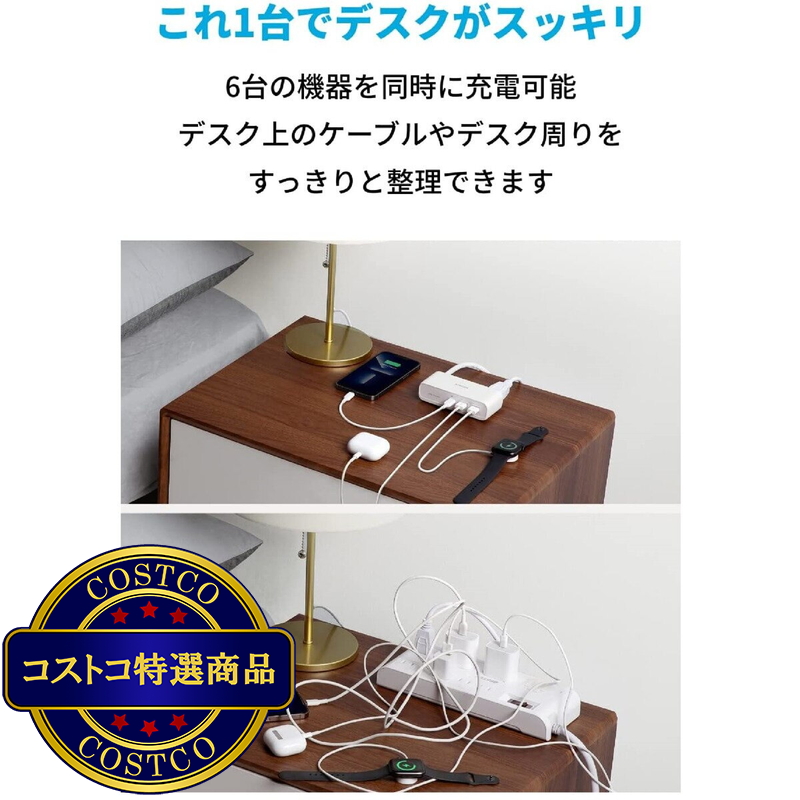 (コストコ) Anker(アンカー)521 パワーストリップ 6ポート 最大出力30W A9139N21 - 画像 (3)