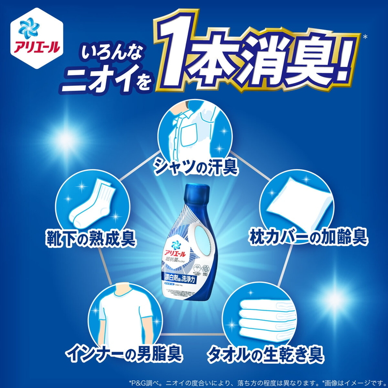(コストコ) アリエールジェル 液体洗濯洗剤 消臭成分アップ 1,260g x 6個 - 画像 (3)