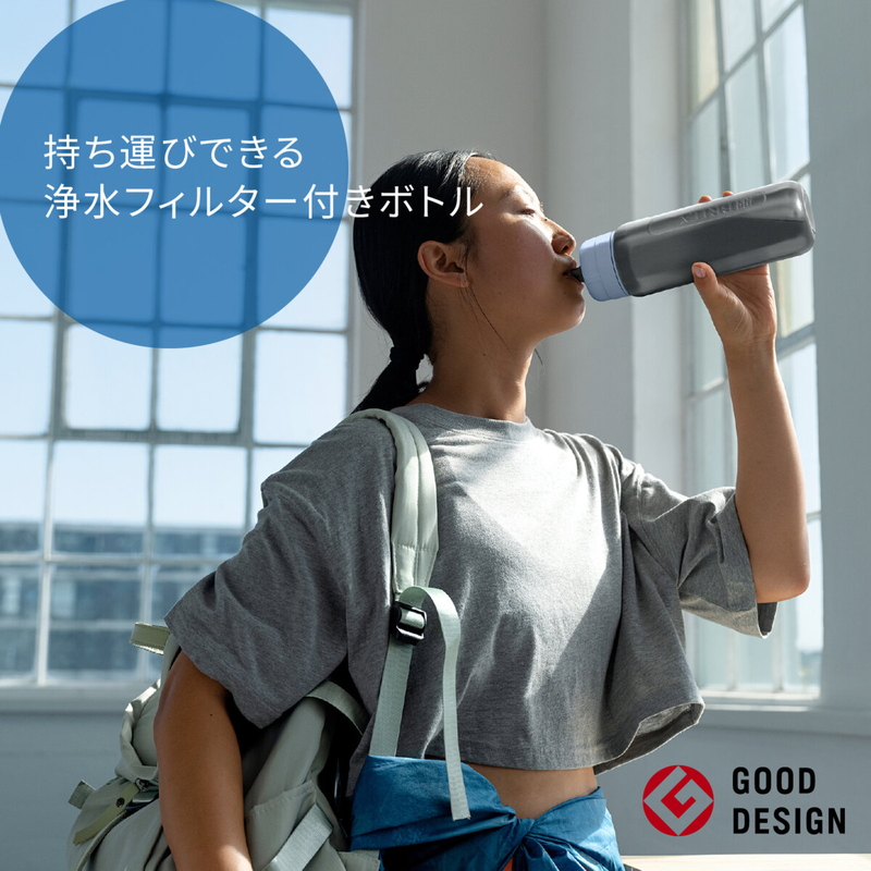 (コストコ) ブリタ ボトル型浄水器 アクティブ マイクロディスクカートリッジ3個付き ダークグリーン - 画像 (2)