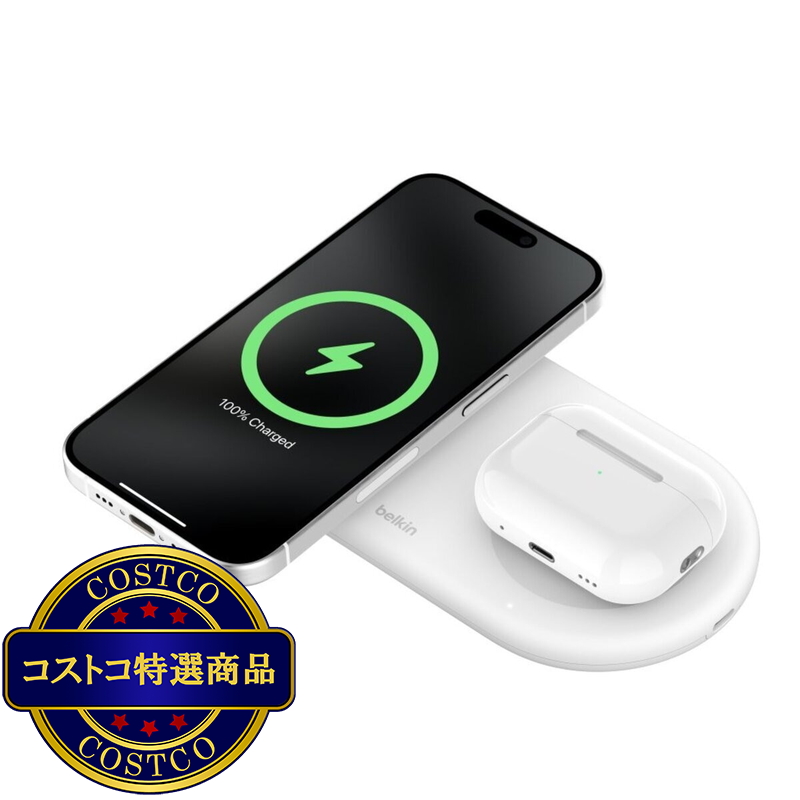 Belkin BoostCharge Pro Qi2 2-in-1 ワイヤレス充電パッド 15W - 画像 (2)