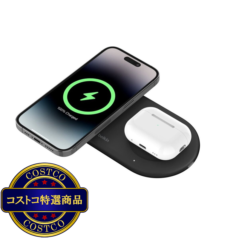 Belkin BoostCharge Pro Qi2 2-in-1 ワイヤレス充電パッド 15W - 画像 (4)