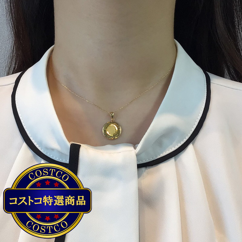 (コストコ) 24K エリザベス 1/25OZ コイントップ / 18K イエロードールドチェーン - 画像 (3)