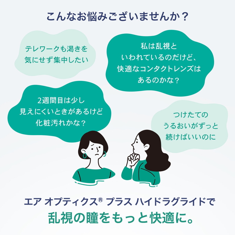 エア オプティクス® プラス ハイドラグライド® 乱視用 6枚入り (ベースカーブ 8.7) - 画像 (2)