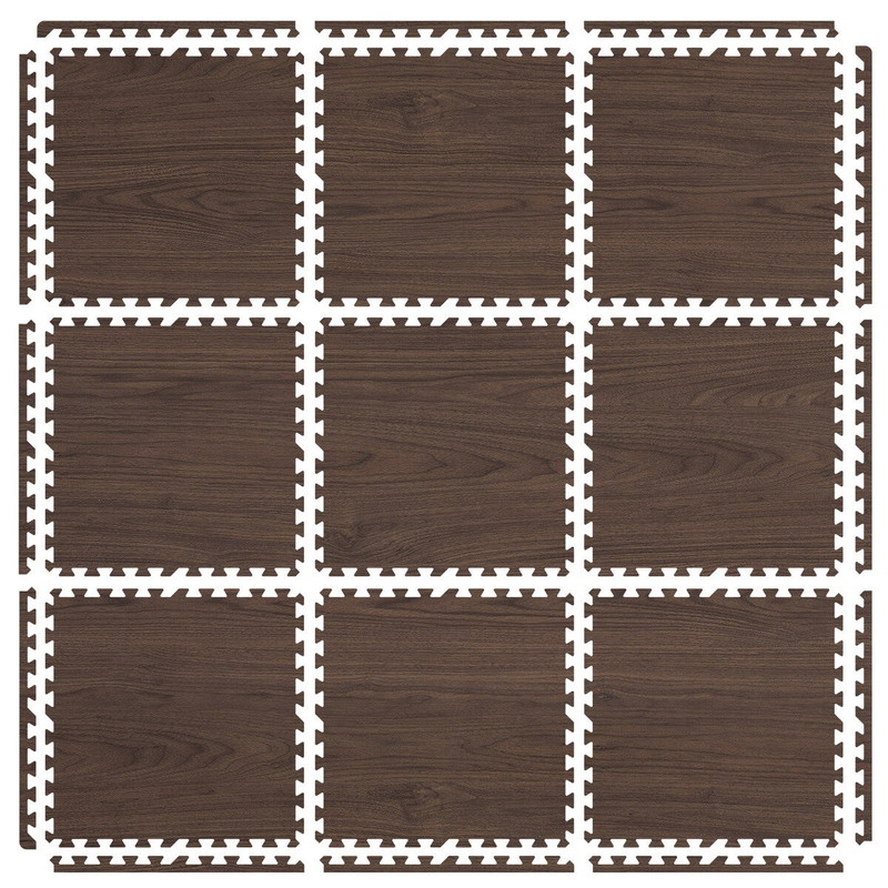 (コストコ) VENTURE 滑りにくい ジョイントマット 9個セット KONA WALNUT - 画像 (2)
