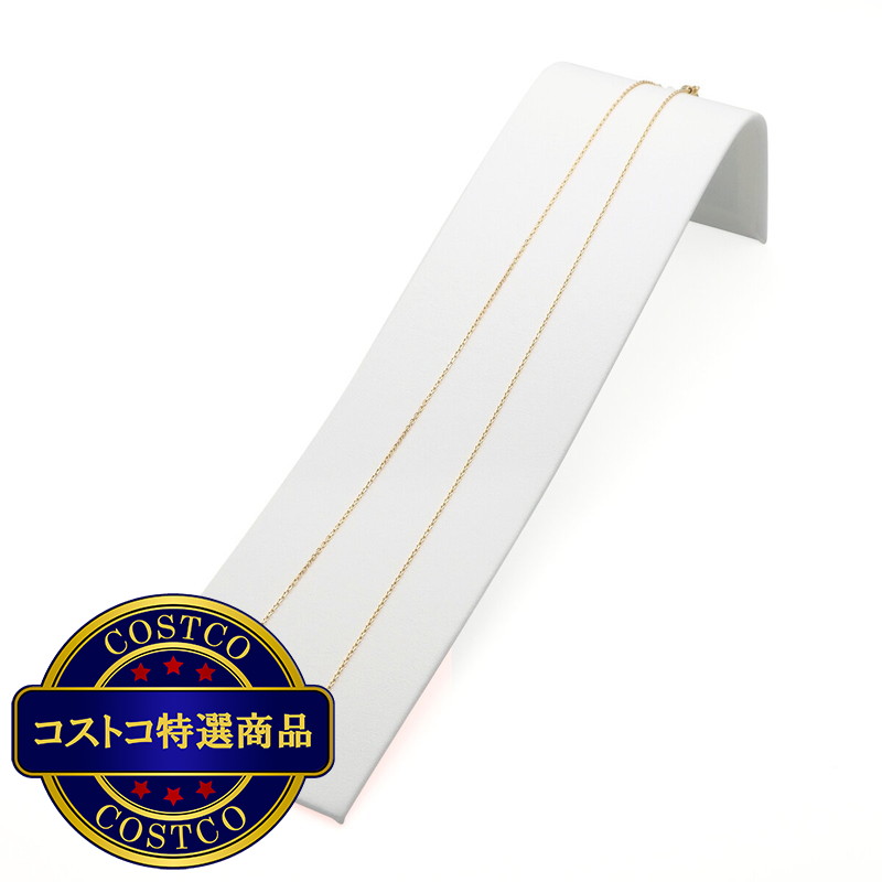 (コストコ) K18 ゴールドチェーン カットアズキネックレス 45cm 幅 0.9mm 約1.7g - 画像 (2)