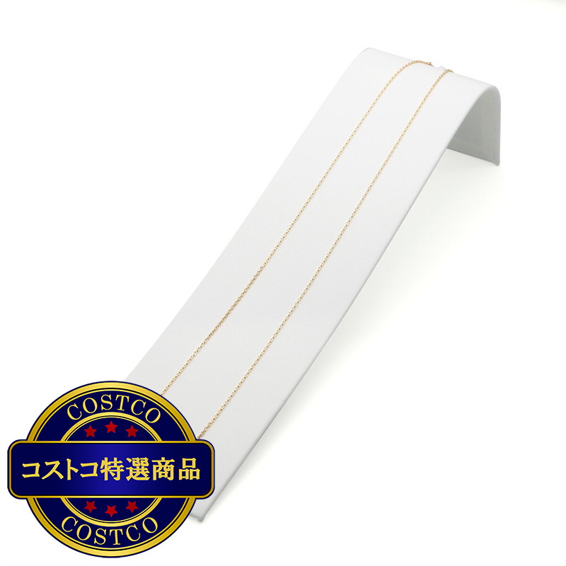 (コストコ) K18 ゴールドチェーン カットアズキネックレス 50cm 幅 1.0mm 約2.2g - 画像 (2)