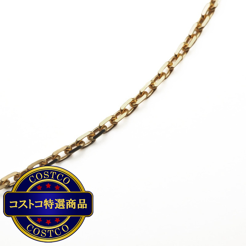 (コストコ) K18 ゴールドチェーン カットアズキネックレス 45cm 幅 1.2mm 約2.7ｇ