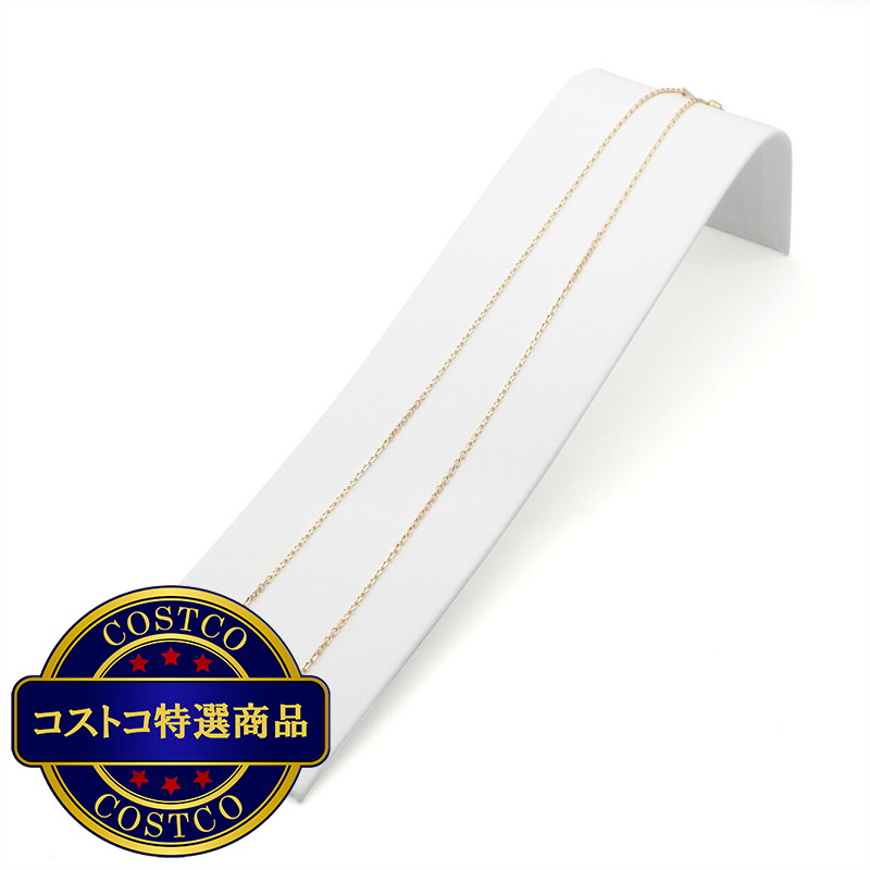 (コストコ) K18 ゴールドチェーン カットアズキネックレス 50cm 幅 1.5mm 約3.8g - 画像 (2)