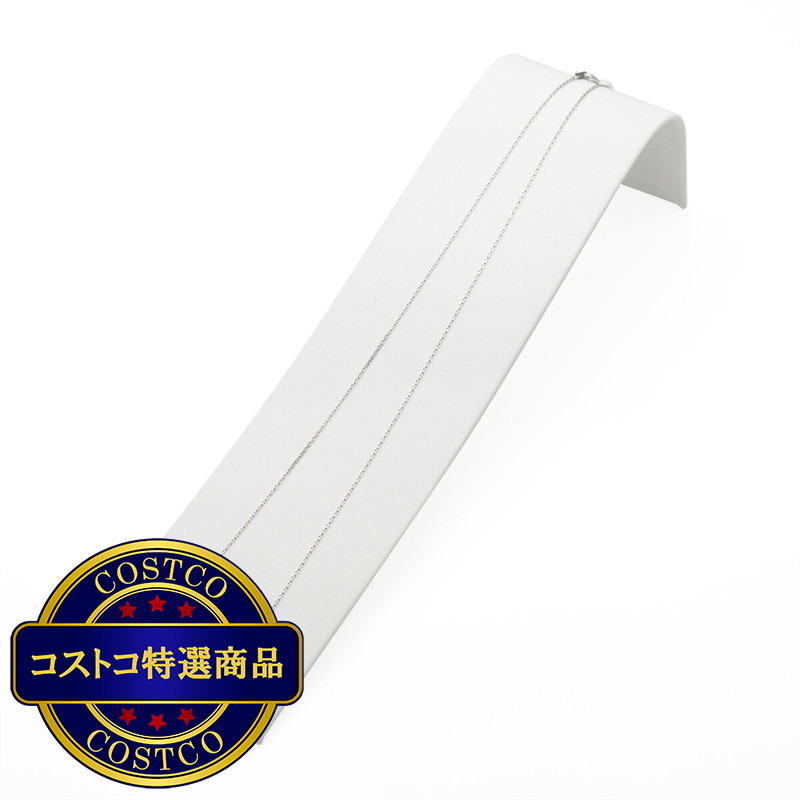(コストコ) プラチナ チェーンカットアズキネックレス 45cm 幅0.9mm 約2.1g - 画像 (2)