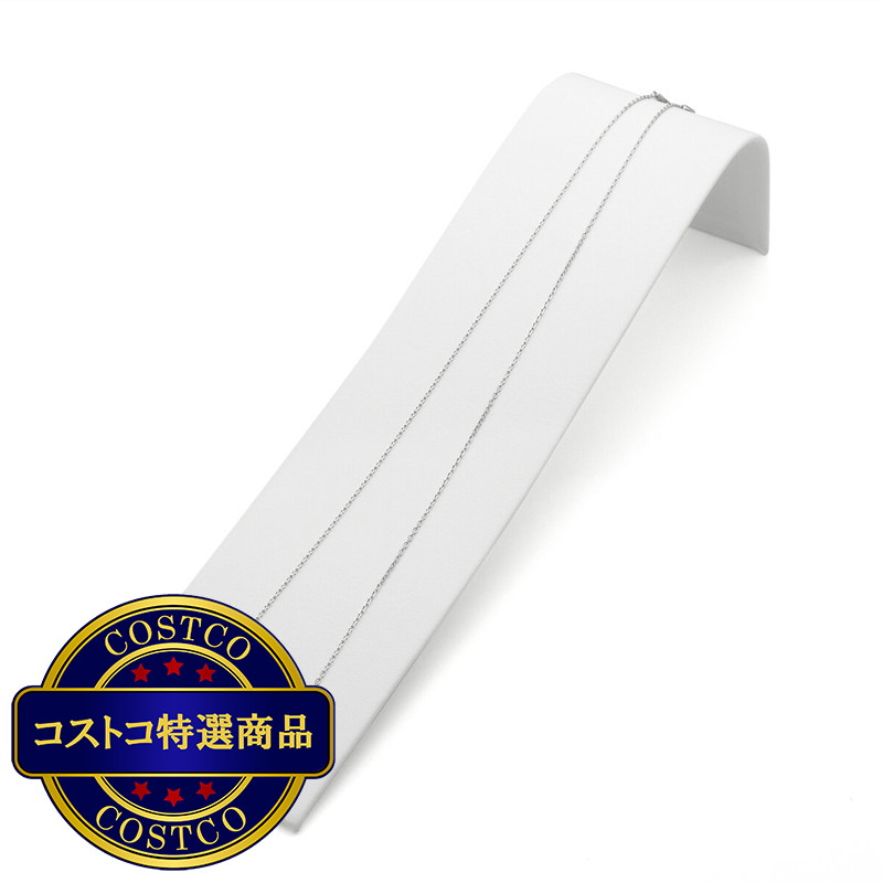 (コストコ) プラチナ チェーンカットアズキネックレス 50cm 幅 1.0mm 約2.7g - 画像 (2)