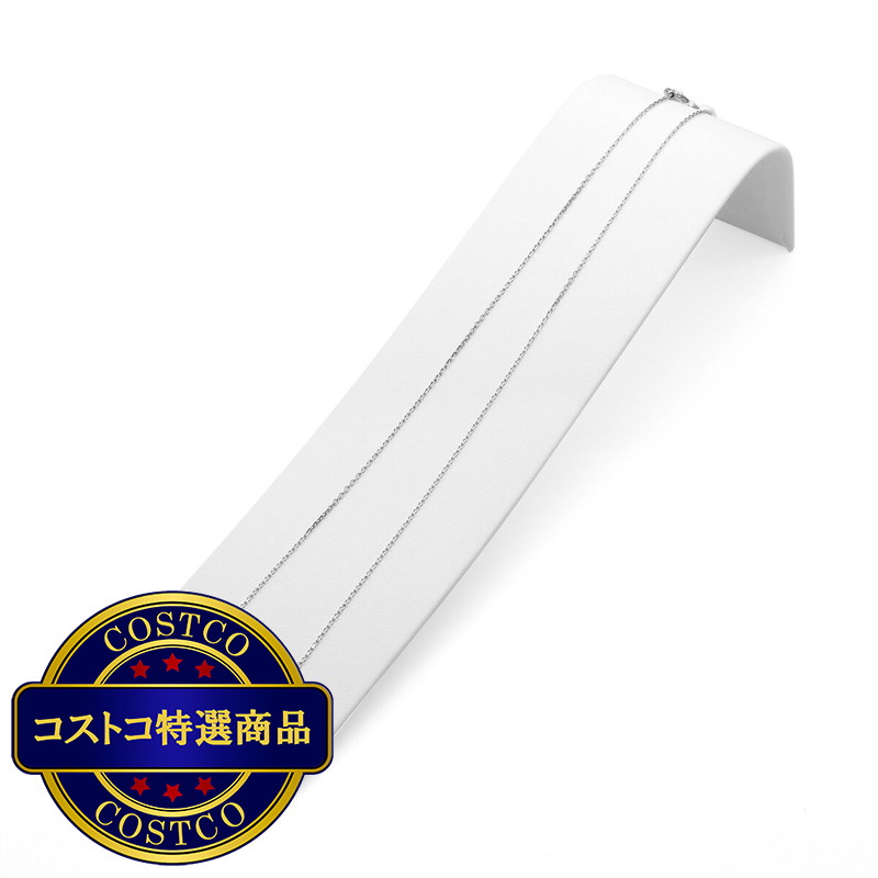 (コストコ) プラチナ チェーンカットアズキネックレス 45cm 幅 1.1mm 約2.7g - 画像 (2)