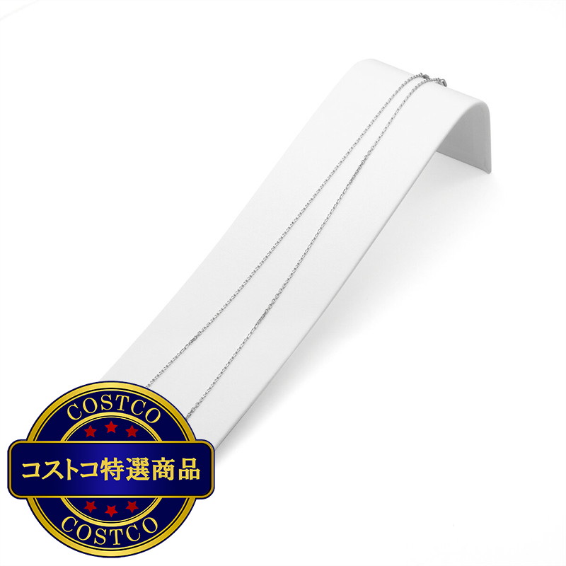(コストコ) プラチナ チェーンカットアズキネックレス 45cm 幅 1.2mm 約3.5g - 画像 (2)