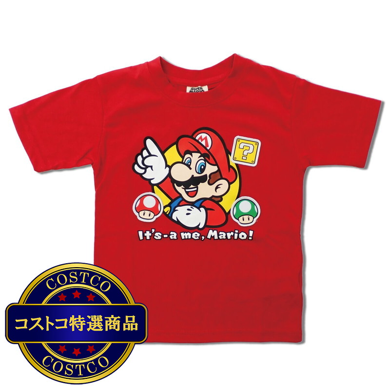 (コストコ) スーパーマリオ キッズ 半袖Tシャツ レッド