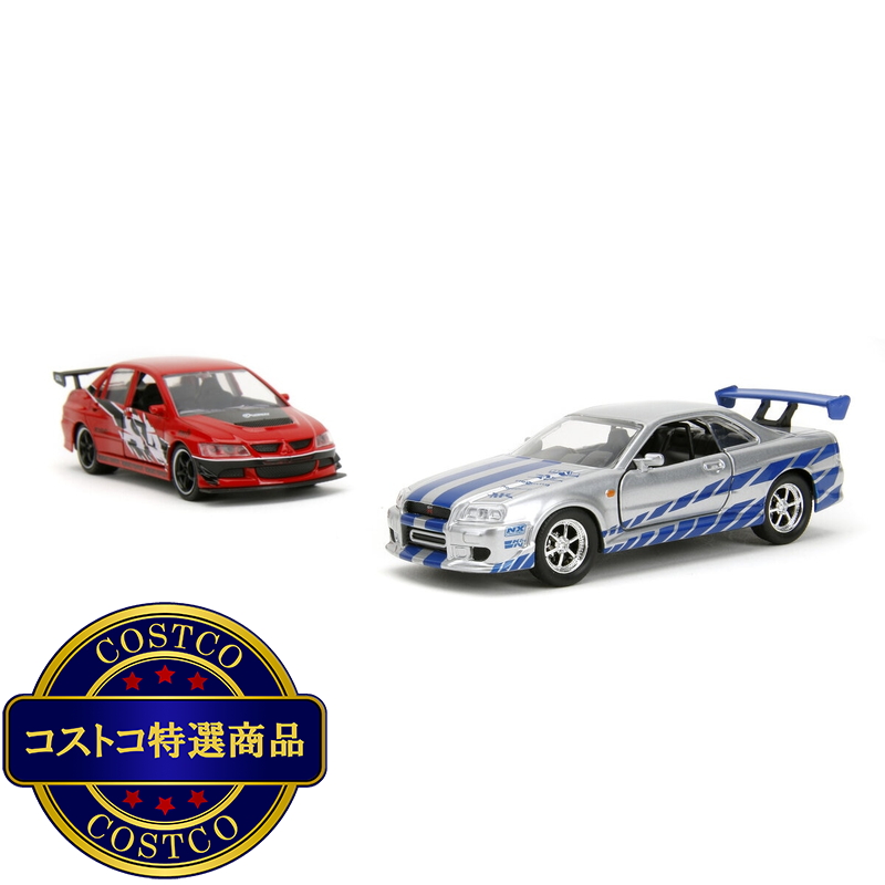(コストコ) ワイルドスピード 1/32 ツインパック 三菱ランサー&日産NGTR - 画像 (3)