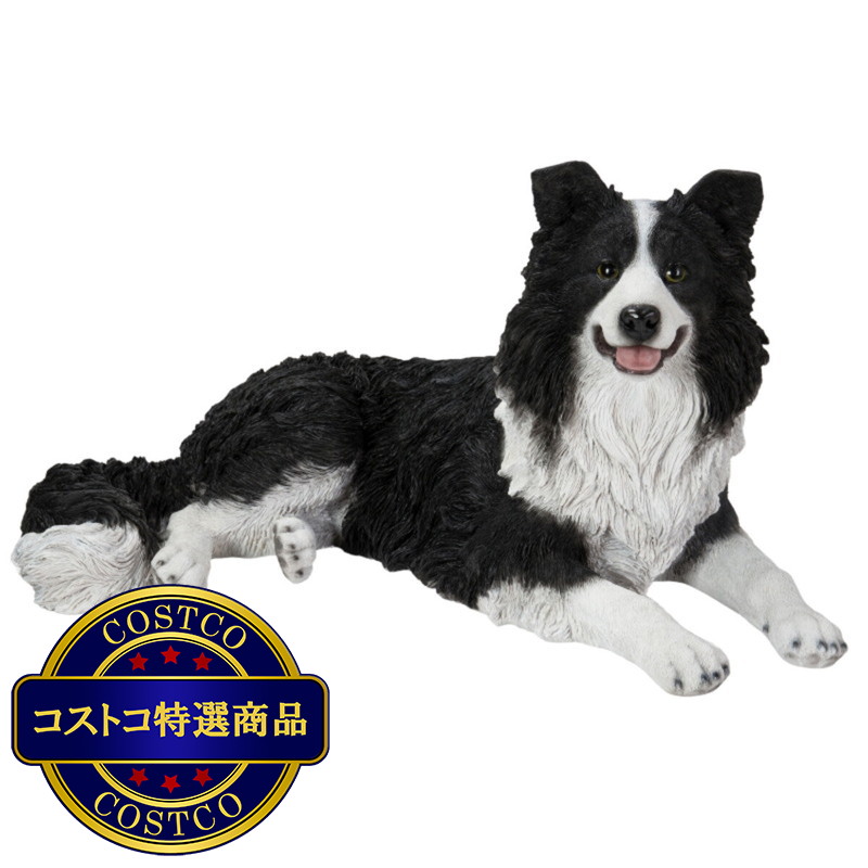 (コストコ) ウービア うつぶせボーダーコリーの置物 H21032