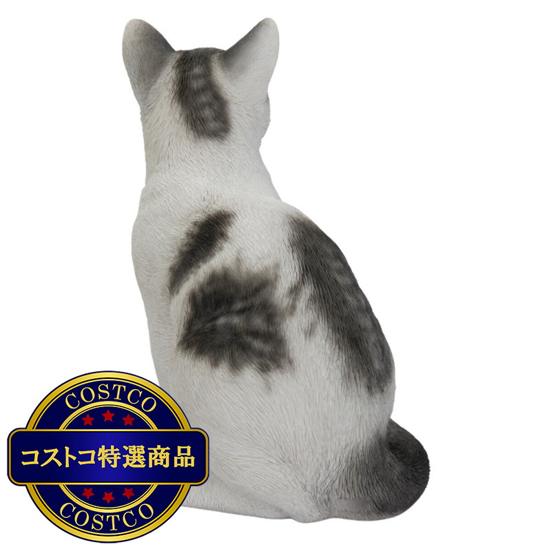 (コストコ) ウービア お座りサバトラ白猫の置物 (大) H12321-16A - 画像 (2)