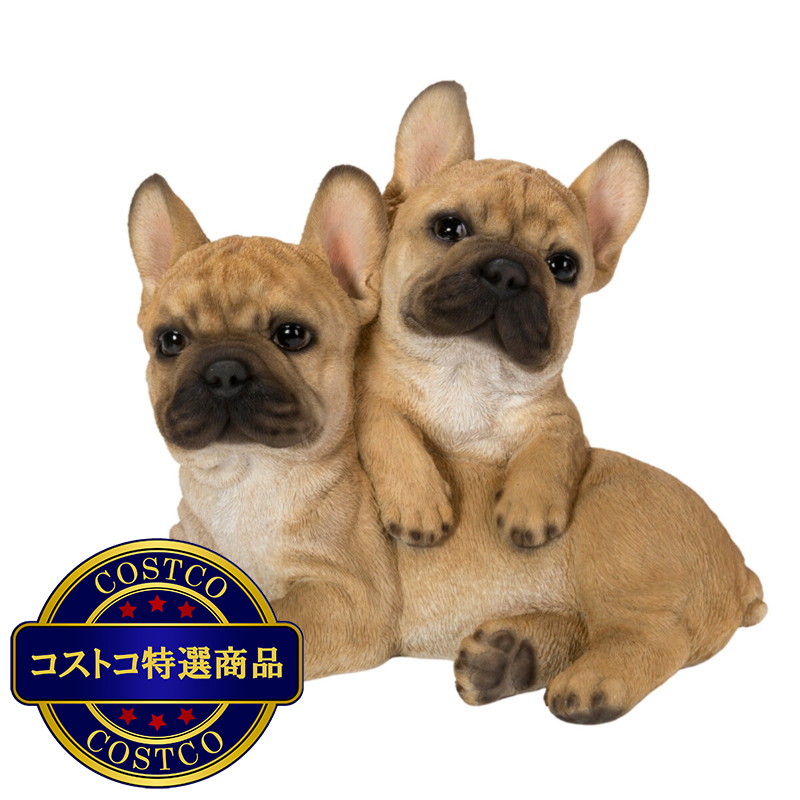 (コストコ) ウービア 2匹のフレンチブルドッグの置物H21156