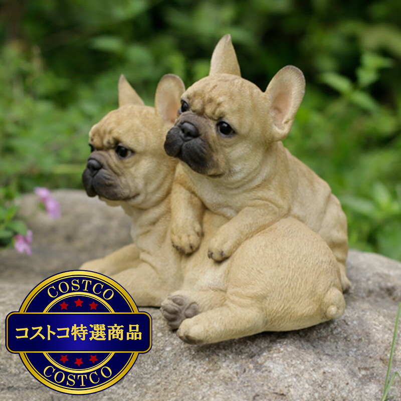 (コストコ) ウービア 2匹のフレンチブルドッグの置物H21156 - 画像 (4)
